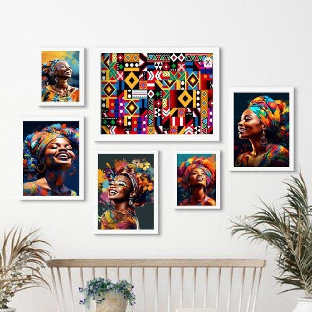 Kit 6 Quadros Mulheres Africanas - Decoração Variada