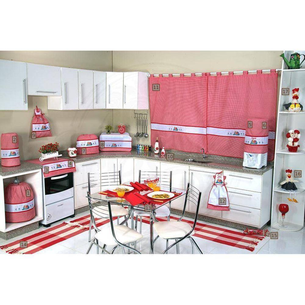 Itens para Cozinha em Bordado Ponto Cruz - Joaninha