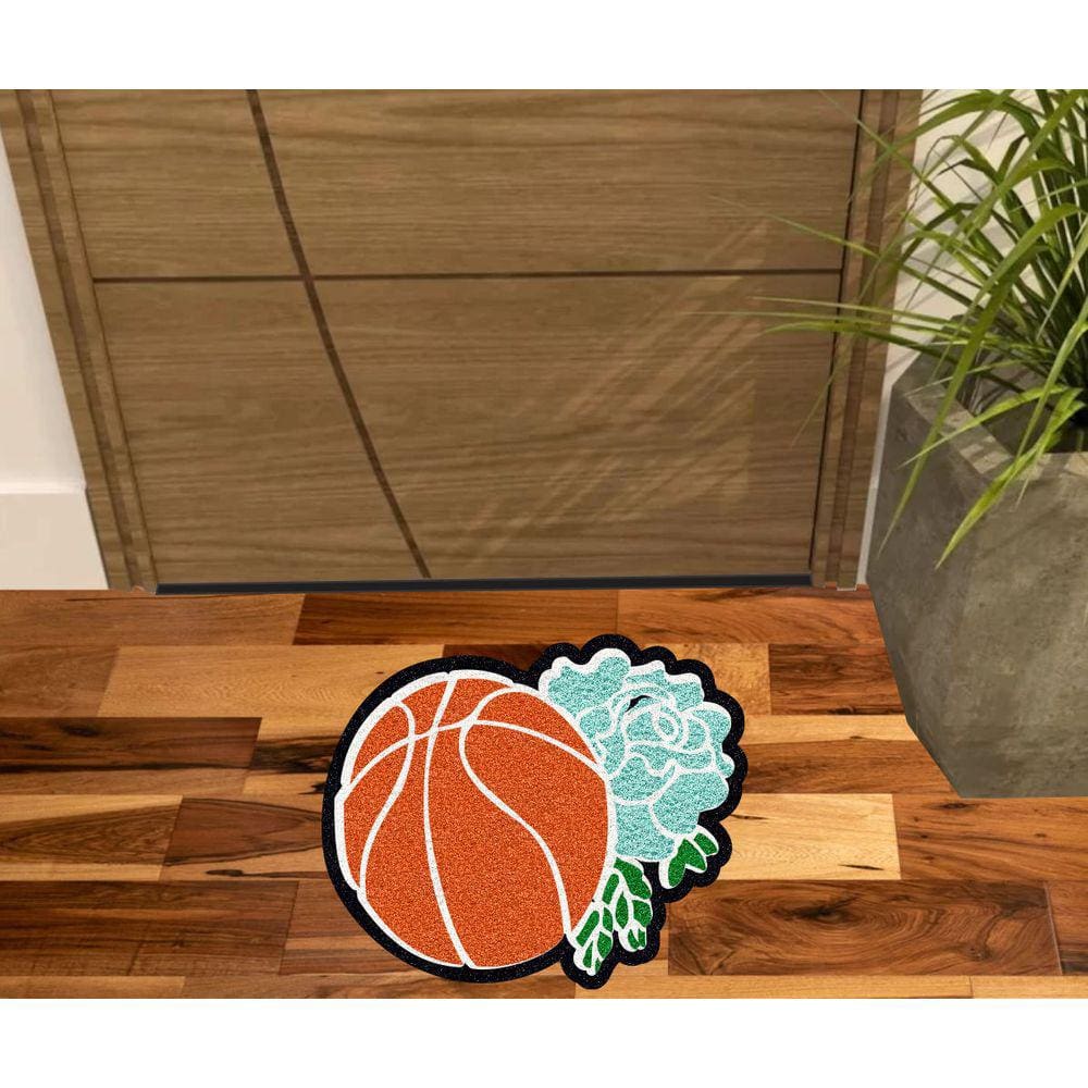 Tapete Decorativo Bola De Basketball E Flor, Decorção De Quartos Salas E Verandas., Grabnde.