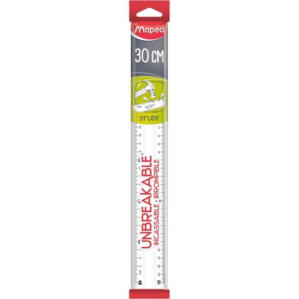Regua De Poliestireno Study Unbreakable Cristal 30Cm