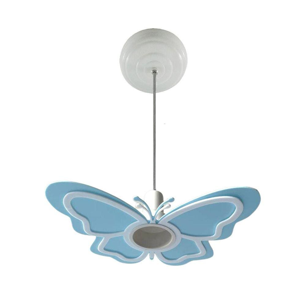 Luminária Pendente Borboleta Azul Quarto Infantil