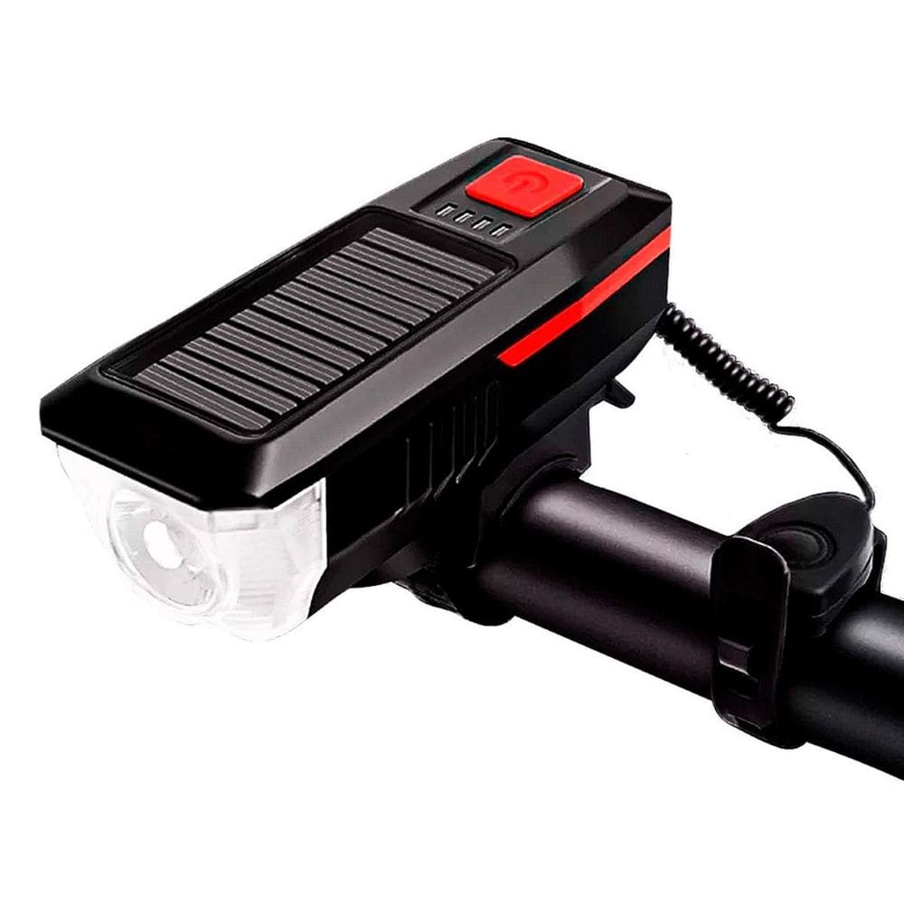 Farol Bicicleta LED T6 Solar/USB 350lm