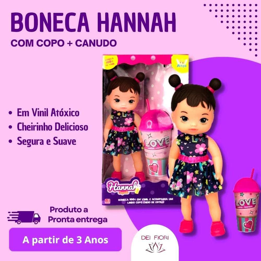 Boneca Hanna Suquinho Com Copo Para Milk Shake Linda