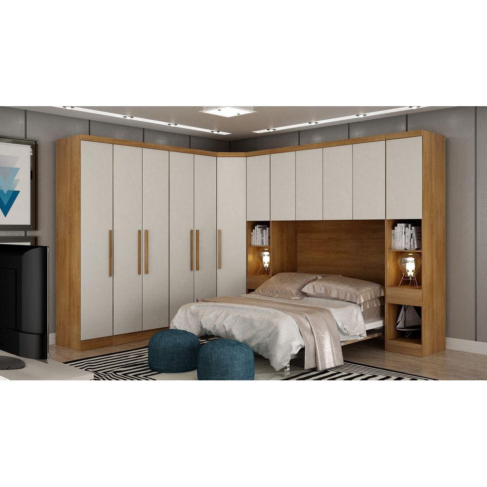 Modulado Casal Completo 6 Portas 8 Gavetas - Linea-Cumaru/Fendi - Móveis Novo Horizonte