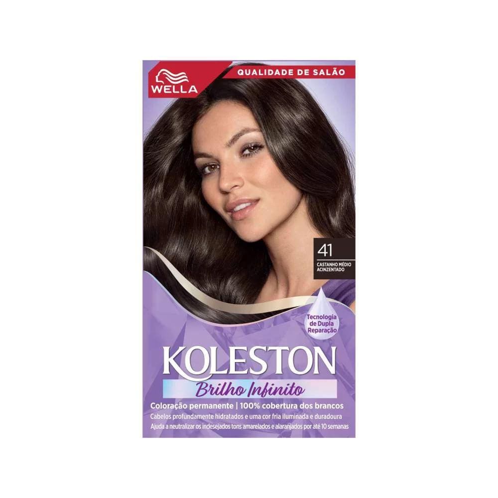 Tintura Koleston Castanho Médio Acinzentado 41