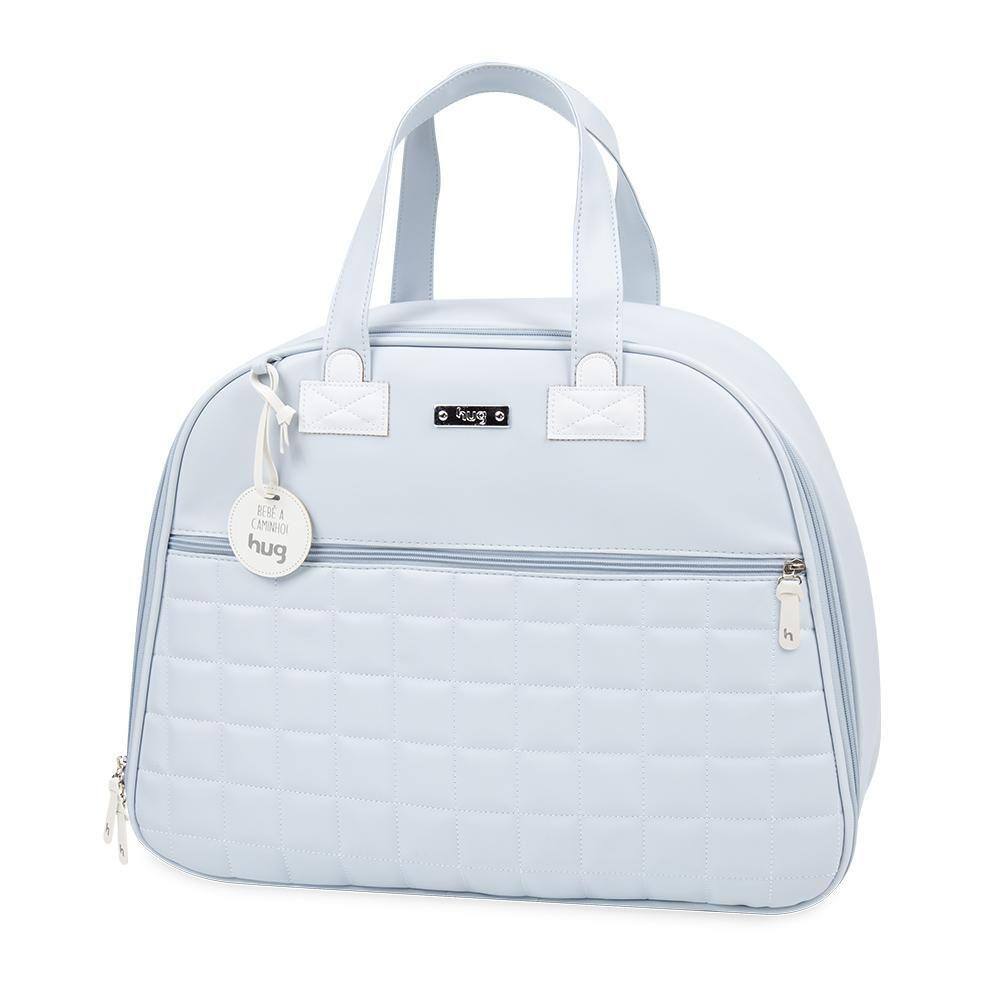 Bolsa de Maternidade Extra Grande Hug Quadriculada Azul