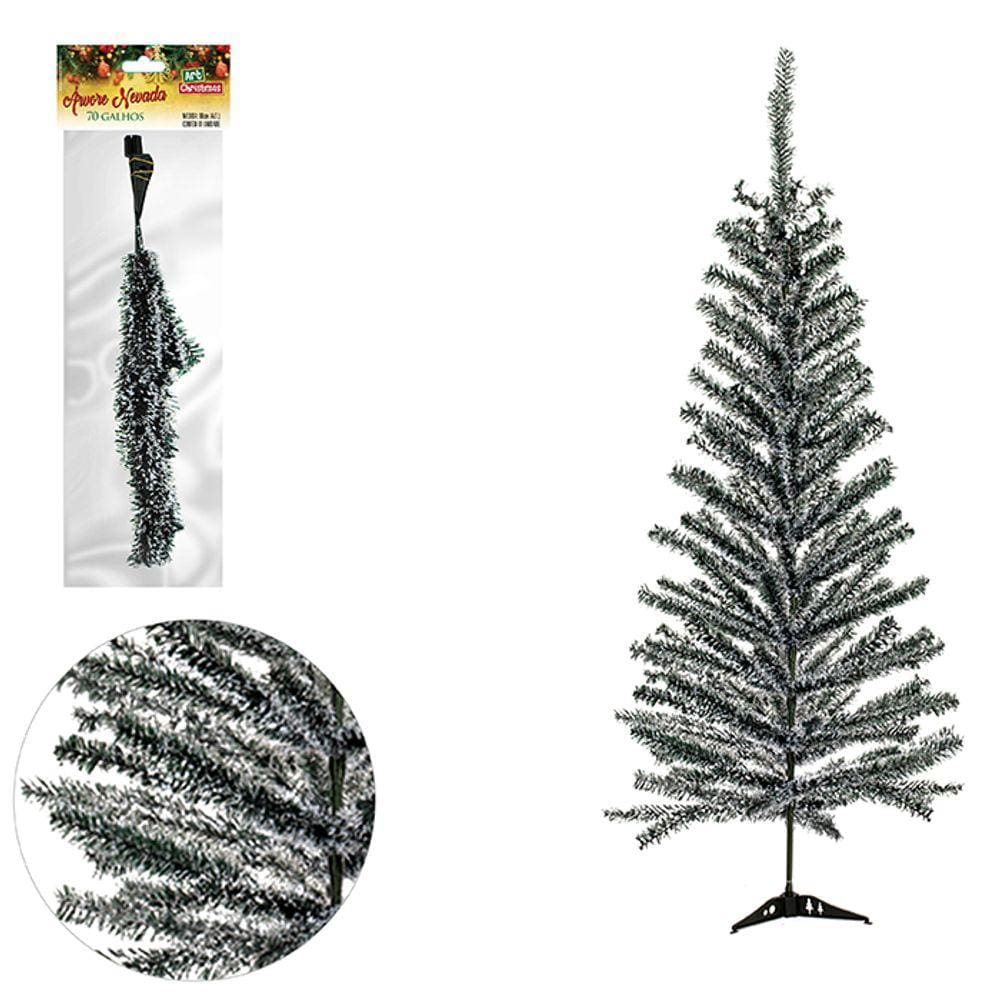 Arvore Natalina Nevada 0,90Cm 70 Galhos