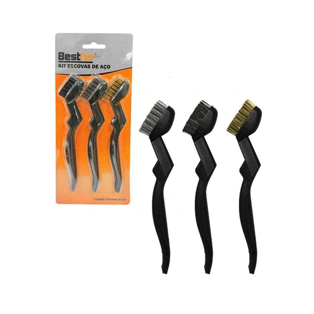 Kit 3 Escova De Aço Limpeza Geral Bestfer