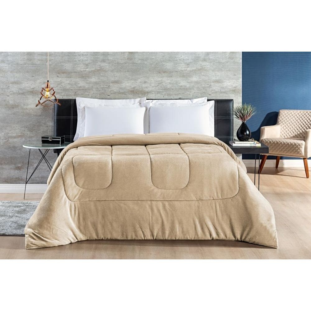 Coberdrom Queen Size Fofura Manta Soft E Malha 100%Algodao