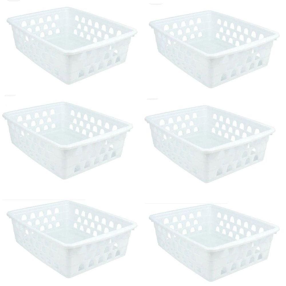 Kit 8 Cesto Organizador Multiuso Grande G Branco Uninjet