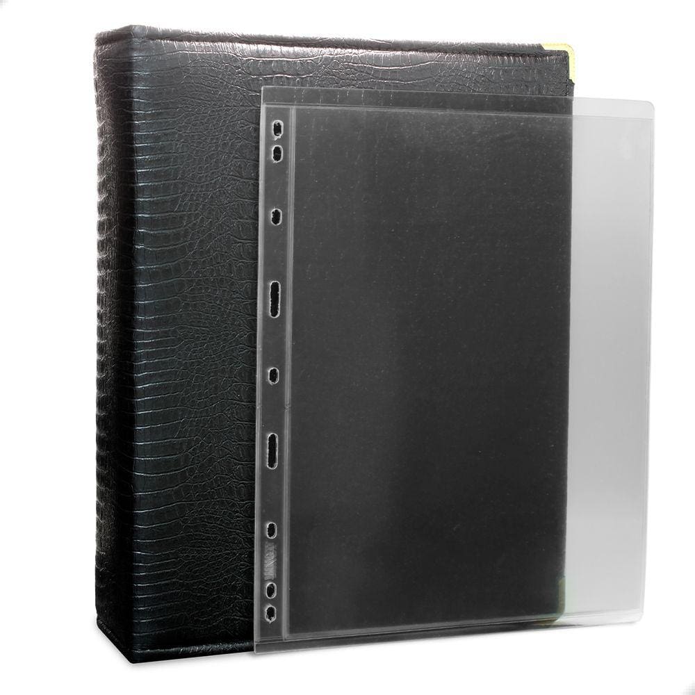 Álbum Fichário 40 Folhas Para Cédulas 1 Espaço 28x21 Cobra Fosco XL