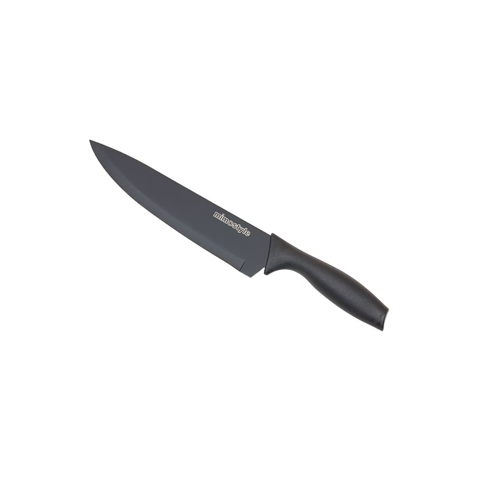 Faca Chefe Inox Antiaderente Preto 8” Mimo Style AC21050