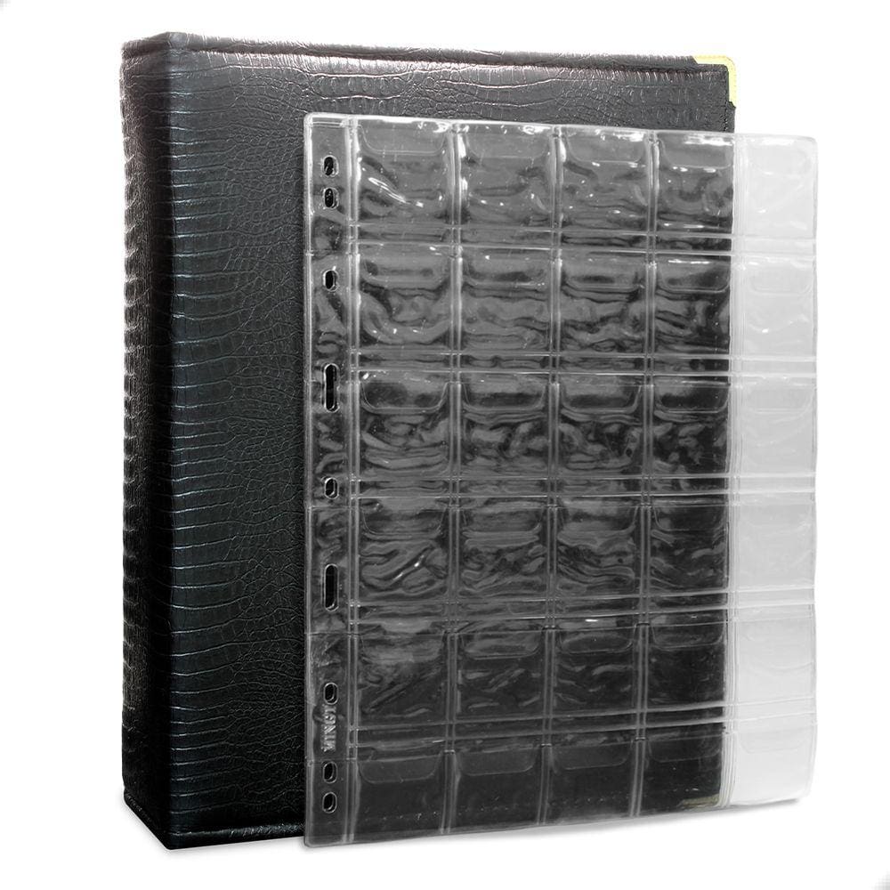 Álbum Fichário 20 Folhas Para 600 Moedas 28x21 Cobra Fosco XL