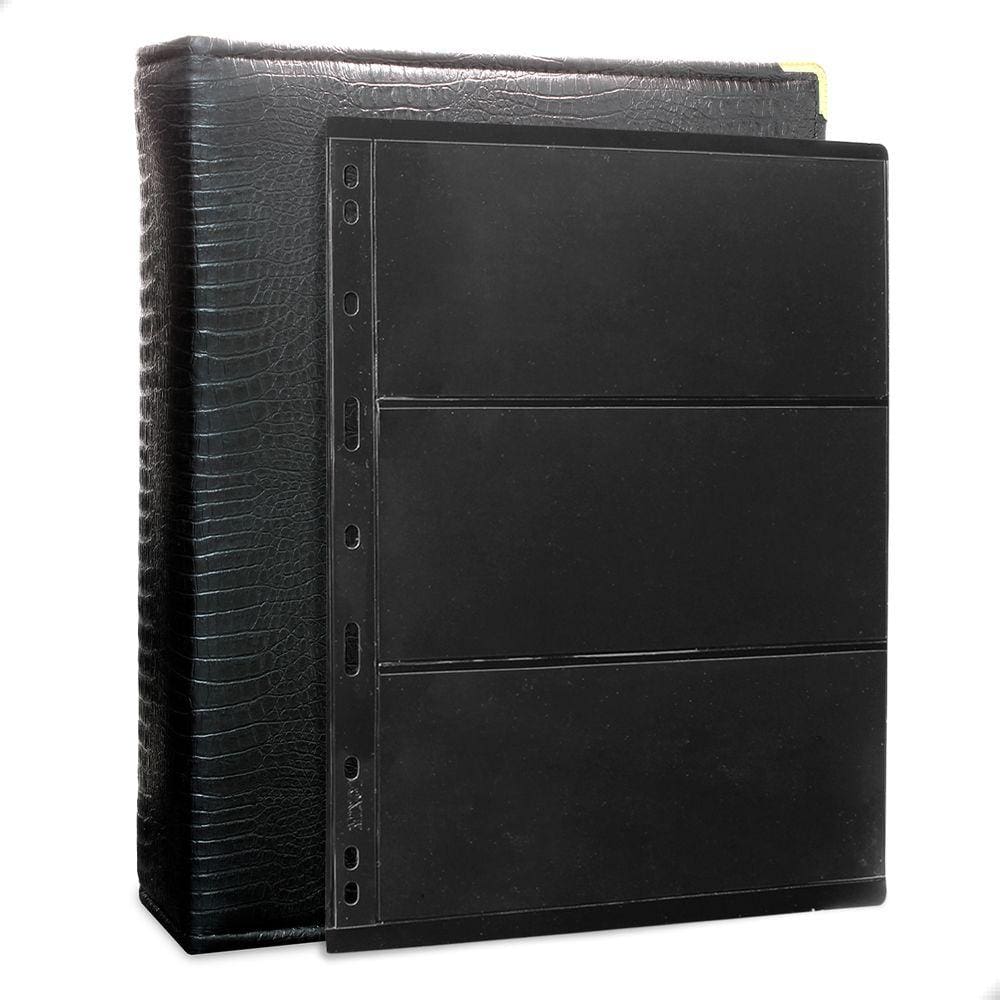 Álbum Fichário 50 Folhas Para Selos 3 Espaços 28x21 Cobra Fosco XL