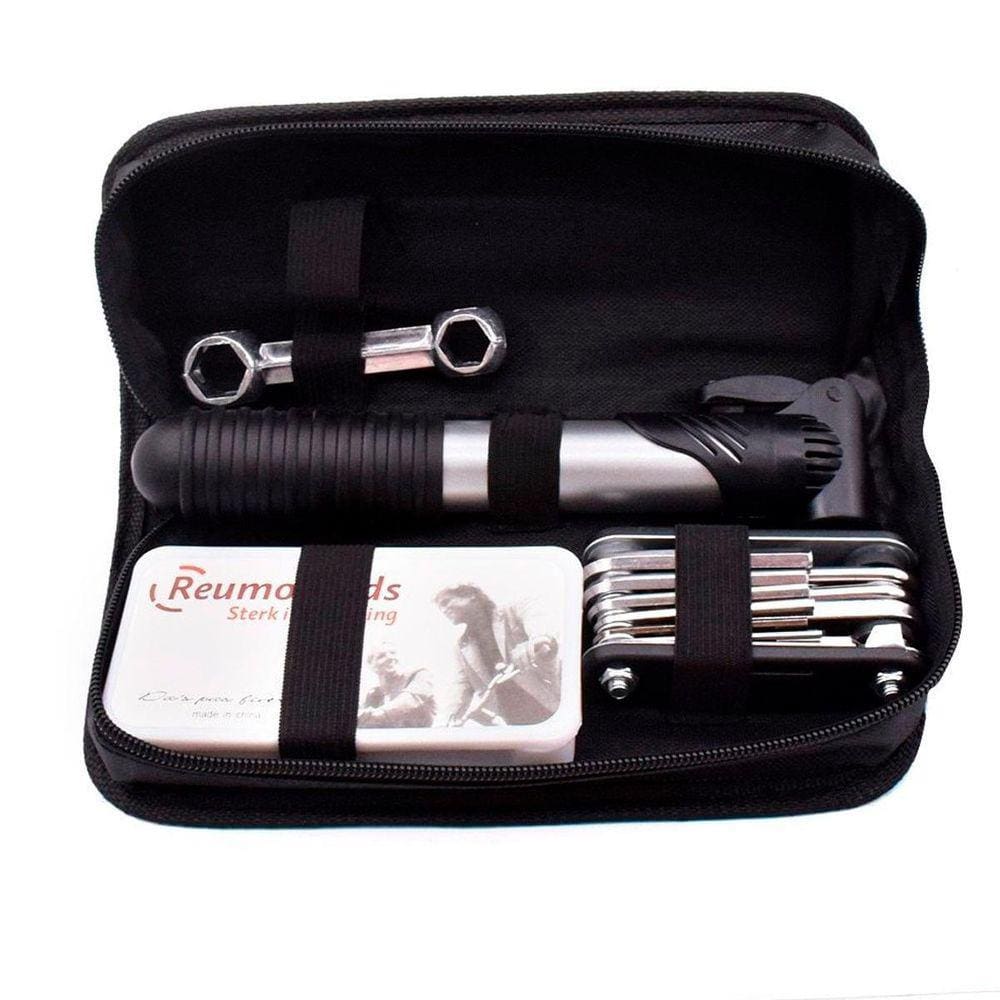 Kit Ferramenta Bicicleta Chaves Bike Pneu Preto 22x9,5cm