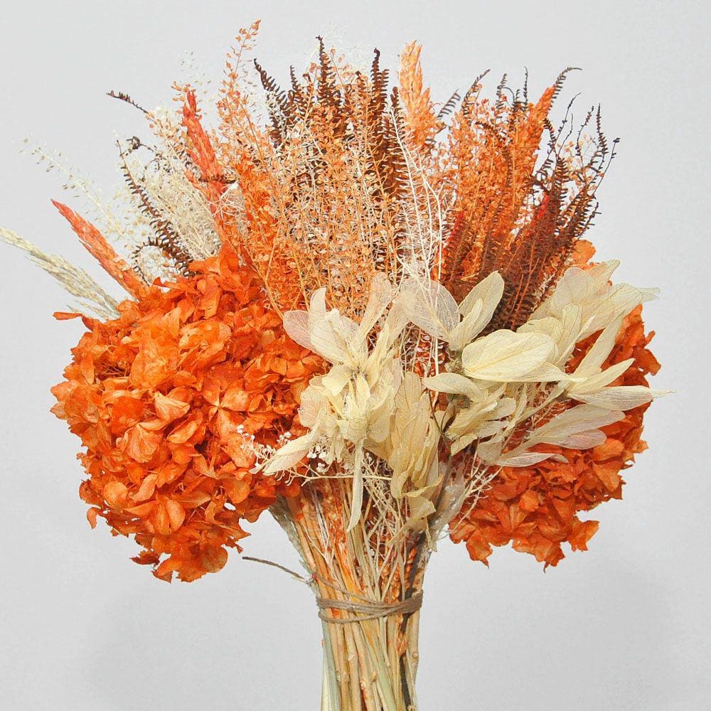 Buquê de flores desidratadas hortênsia terracota
