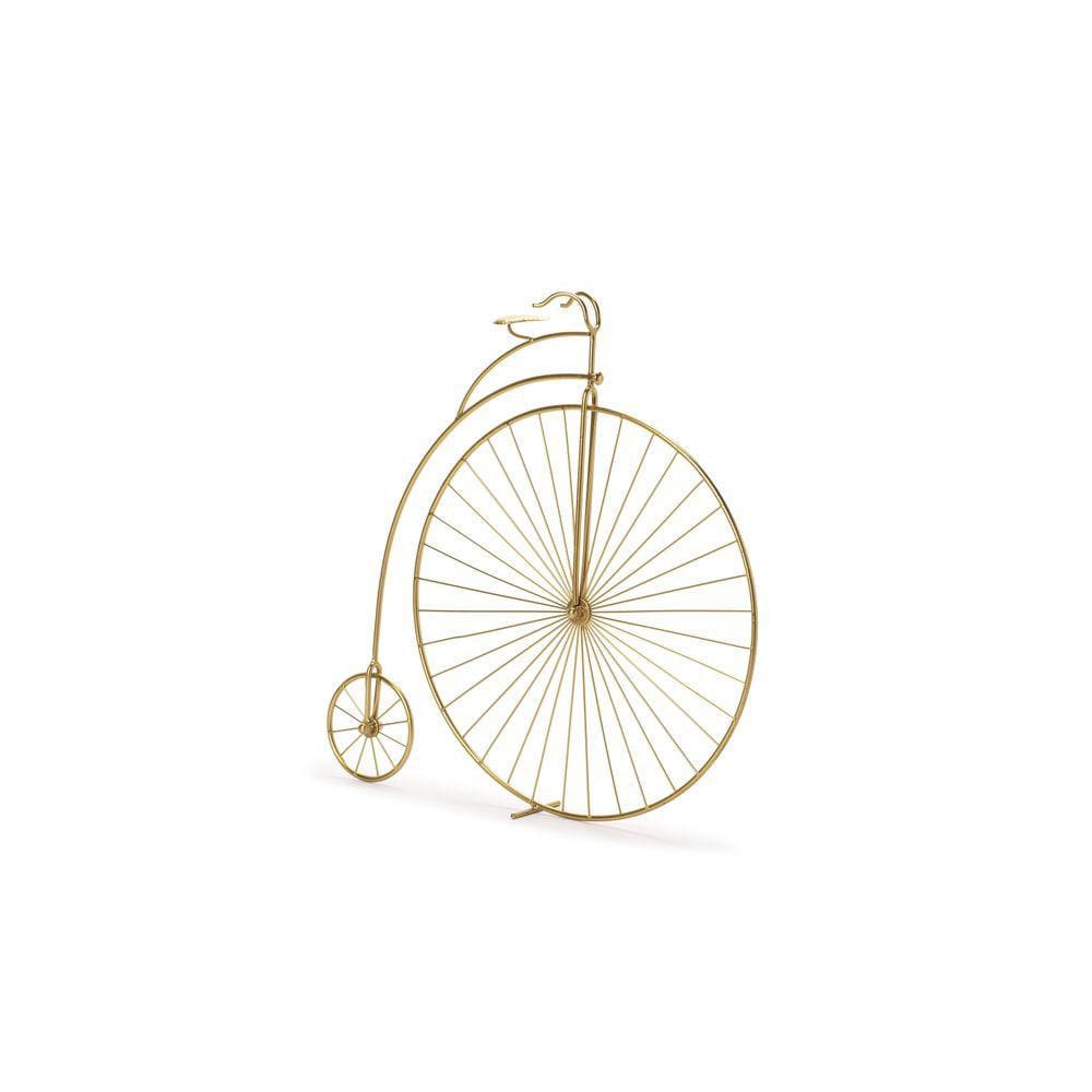 Escultura Bicicleta Em Metal Antiga 40Cm