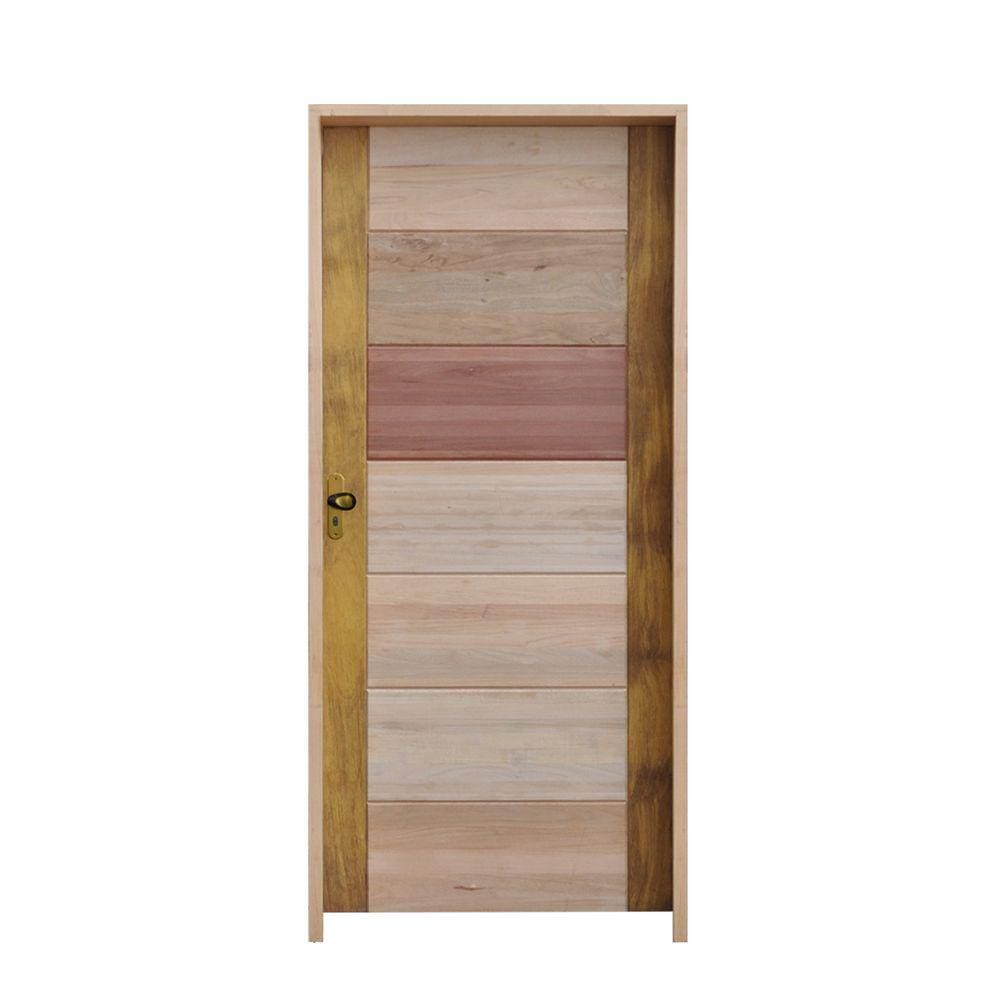 Porta 3B Mista 82 X 210 Batente Misto 11cm Fechadura Externa Lado Direito