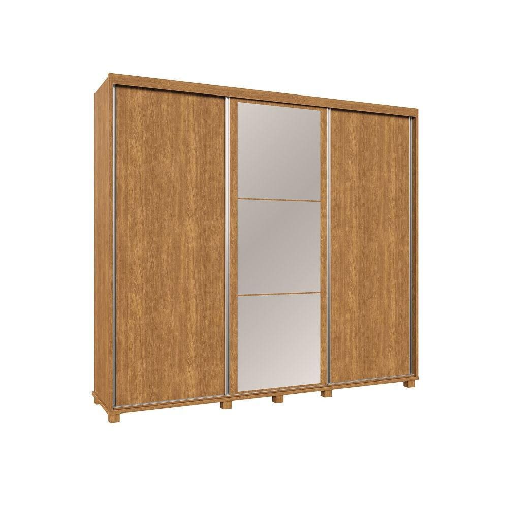 Guarda Roupa Berlin C/Espelho 100% MDF Porta De Correr Fênix