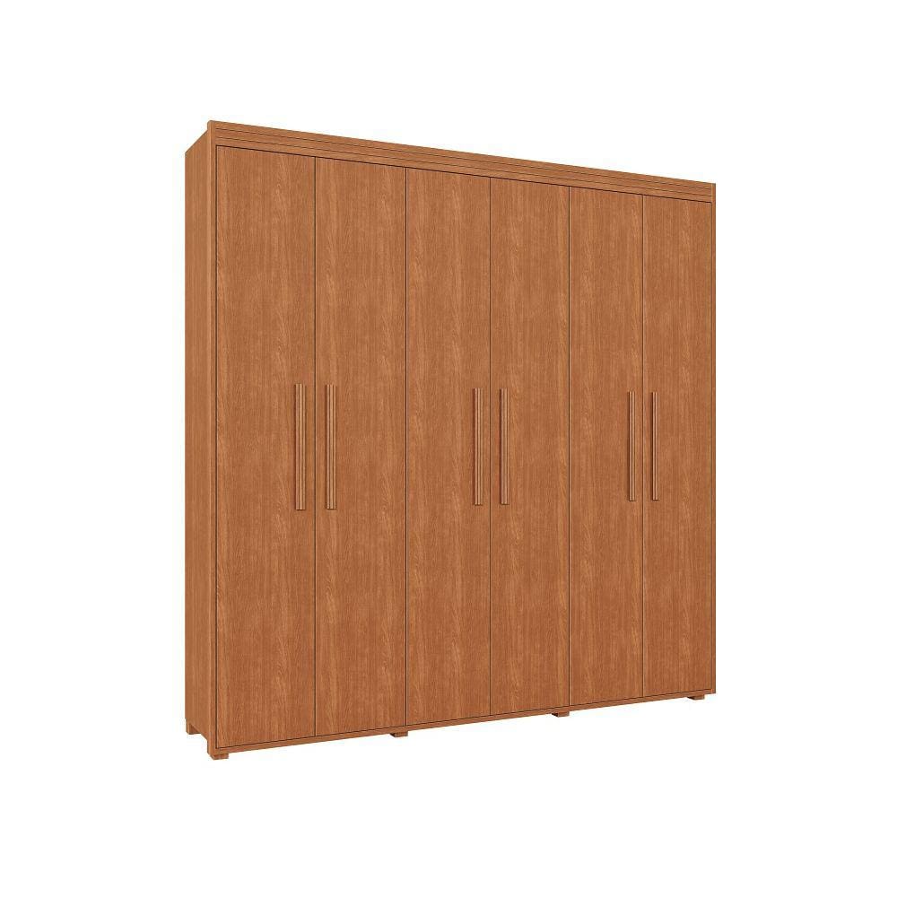 Guarda Roupa Casal Milão 6 Portas Pés Madeira Camas Fênix