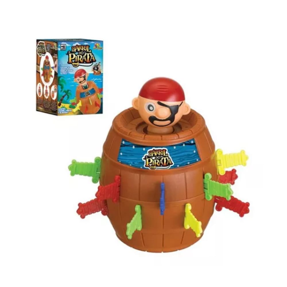 Brinquedo Jogo Pula Pirata Barril Grande 18 x 13
