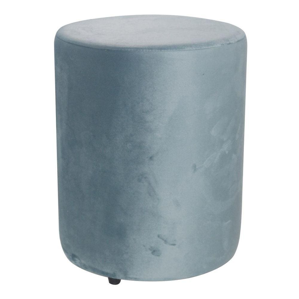 Pufe Banco Decorativo Redondo 3 Pés Azul Turquesa