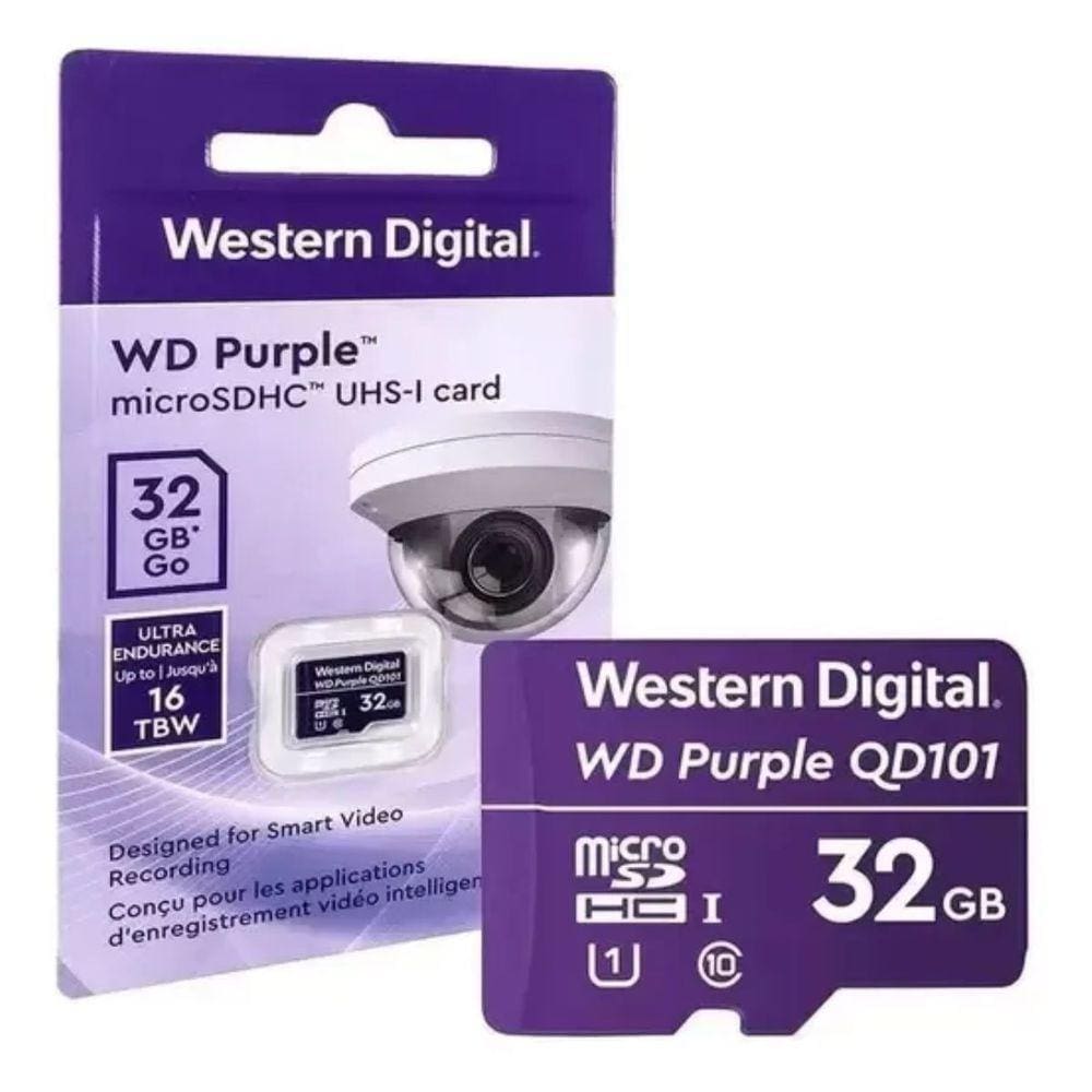 Cartao De Memoria Micro Sd 32Gb 16Tbw Intelbras Wd Purple