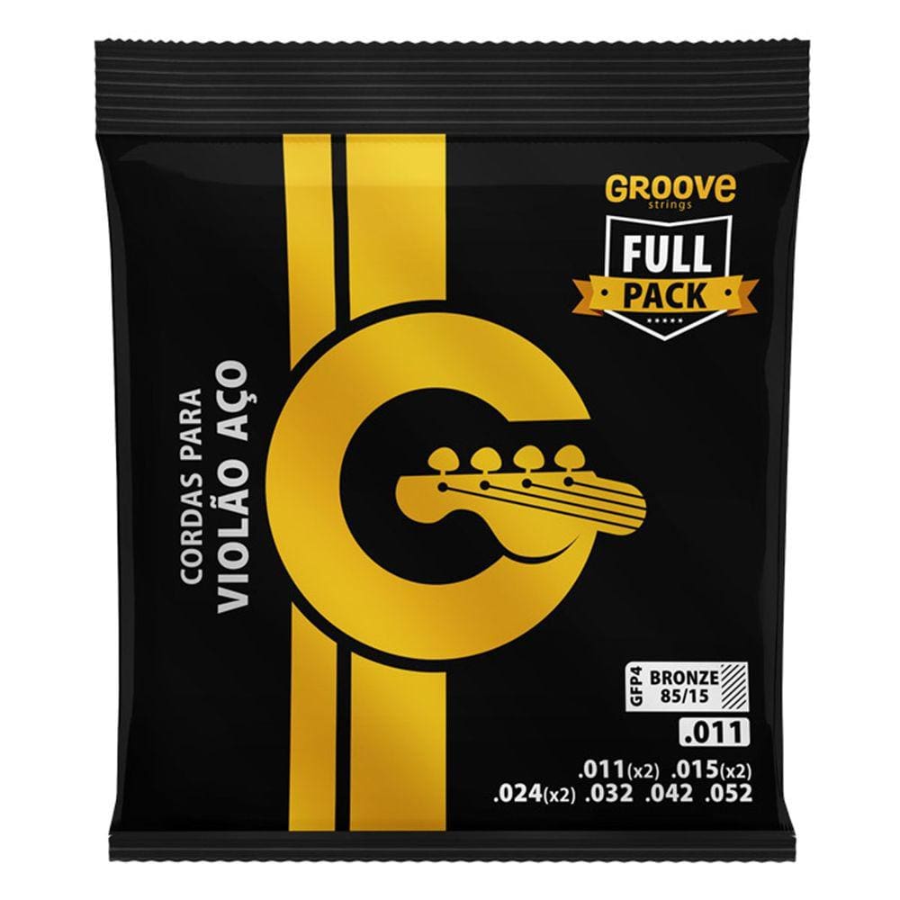 Encordoamento Violao Groove Gfp4 Fullpack 0.011 85/15
