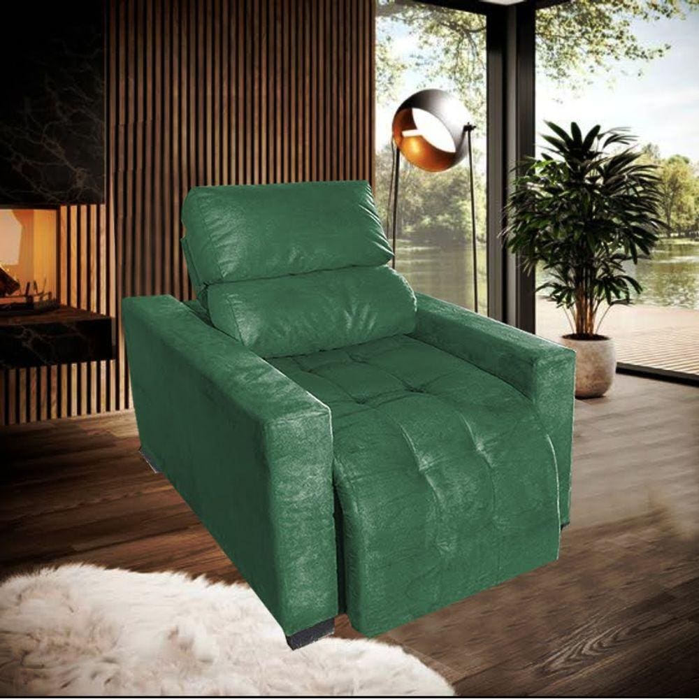 Poltrona Reclinável Sala Quarto Amamentação Madri Verde