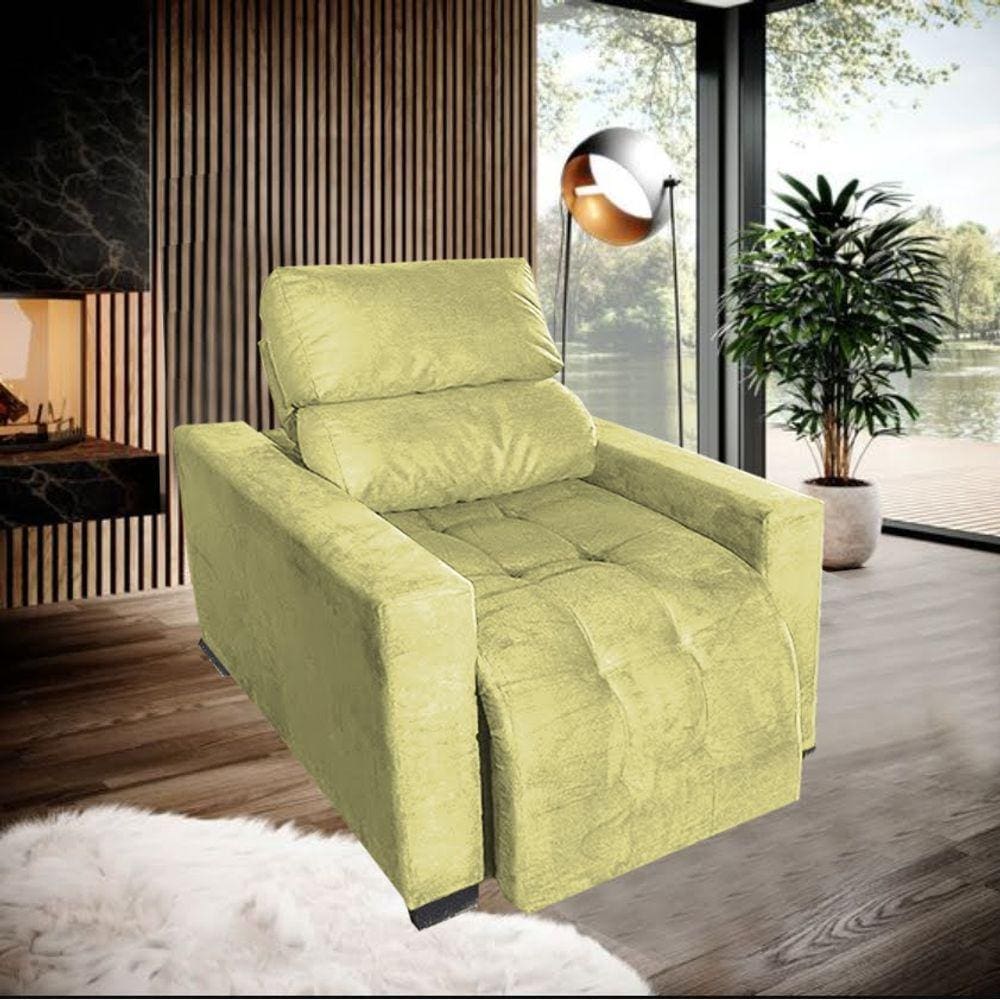Poltrona Reclinável Sala Quarto Amamentação Madri Amarelo