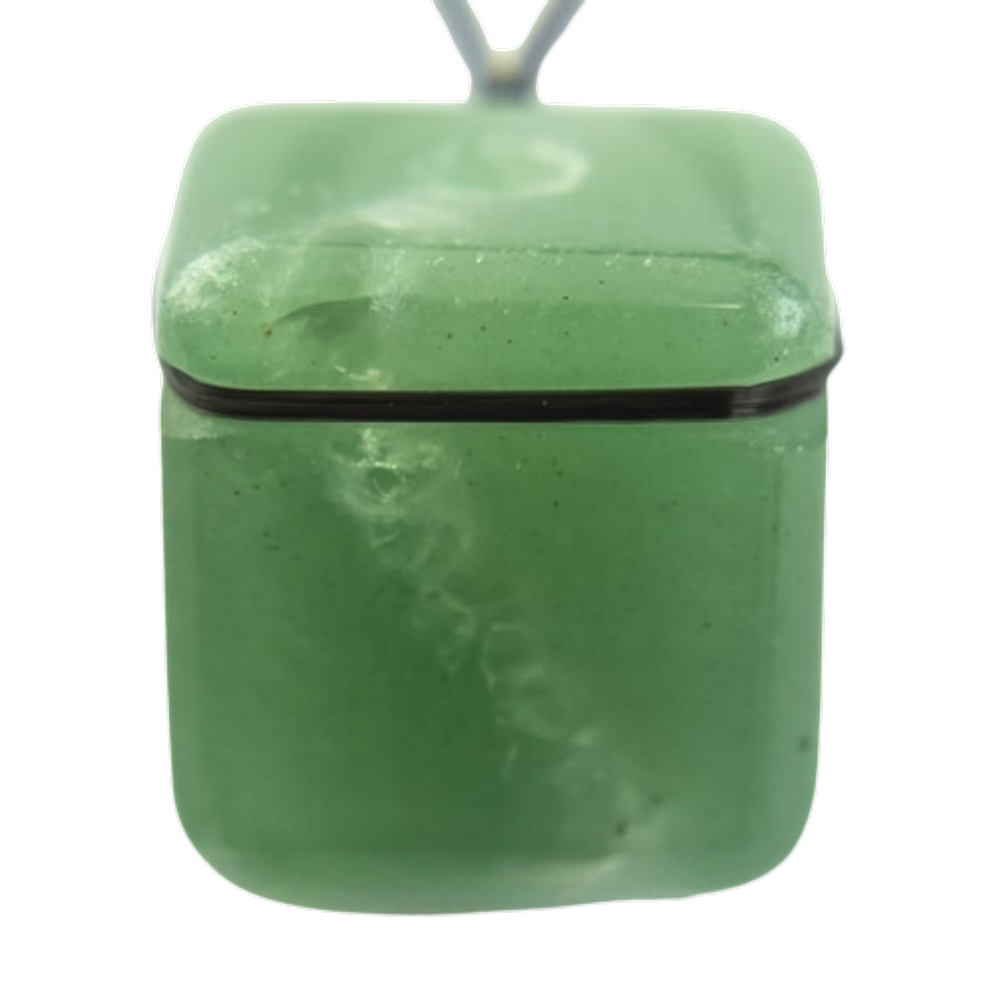 Colar Pedra Quartzo Verde Difusor Aromaterapia Ranhurado