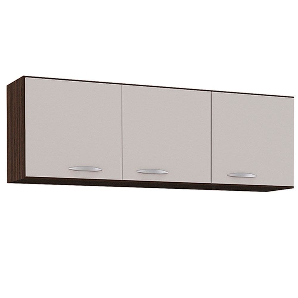 Armario Aereo 3 Portas 120 cm 843 Chocolate Off White POQQ
