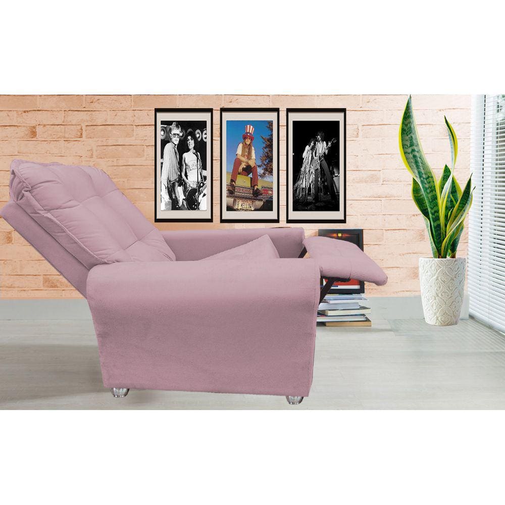 Poltrona Reclinavel Sala De Estar Astra Amamentação Rose