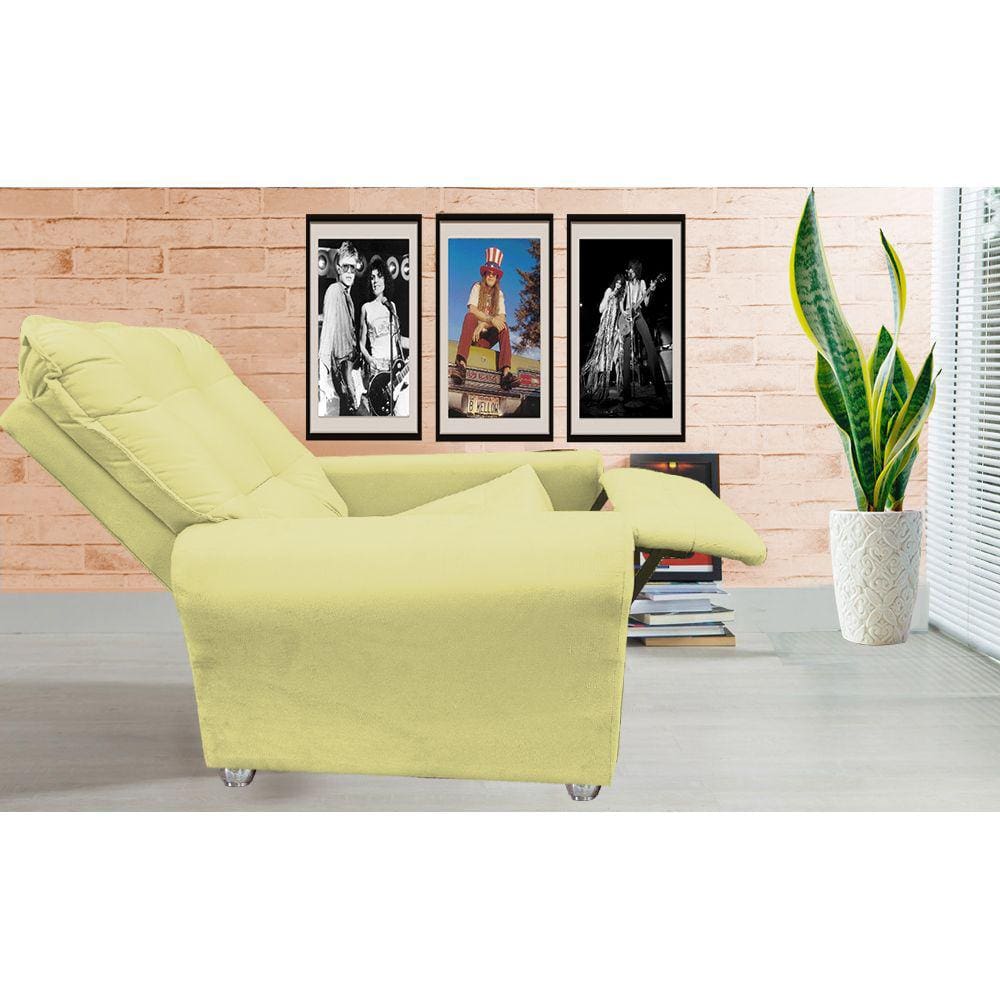 Poltrona Reclinavel Sala De Estar Astra Amamentação Amarelo