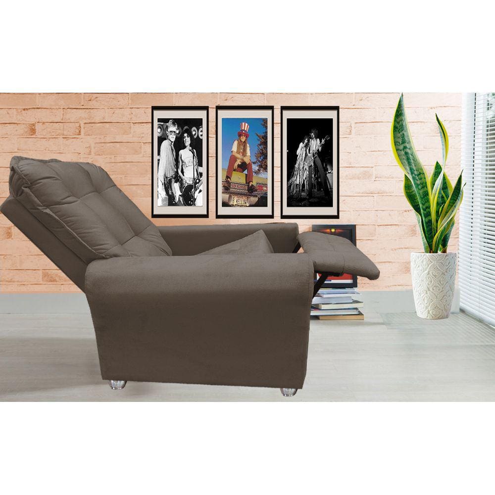 Poltrona Reclinavel Sala De Estar Astra Amamentação Marrom