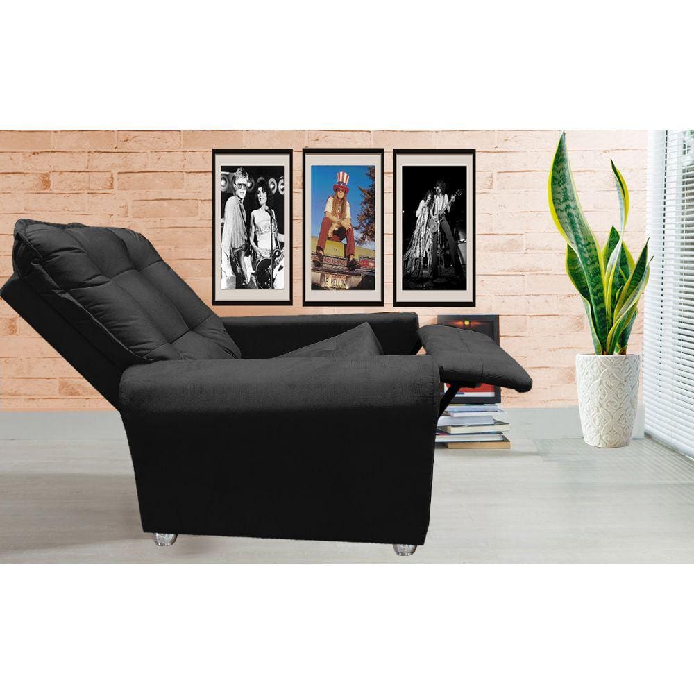 Poltrona Reclinavel Sala De Estar Astra Amamentação Preto
