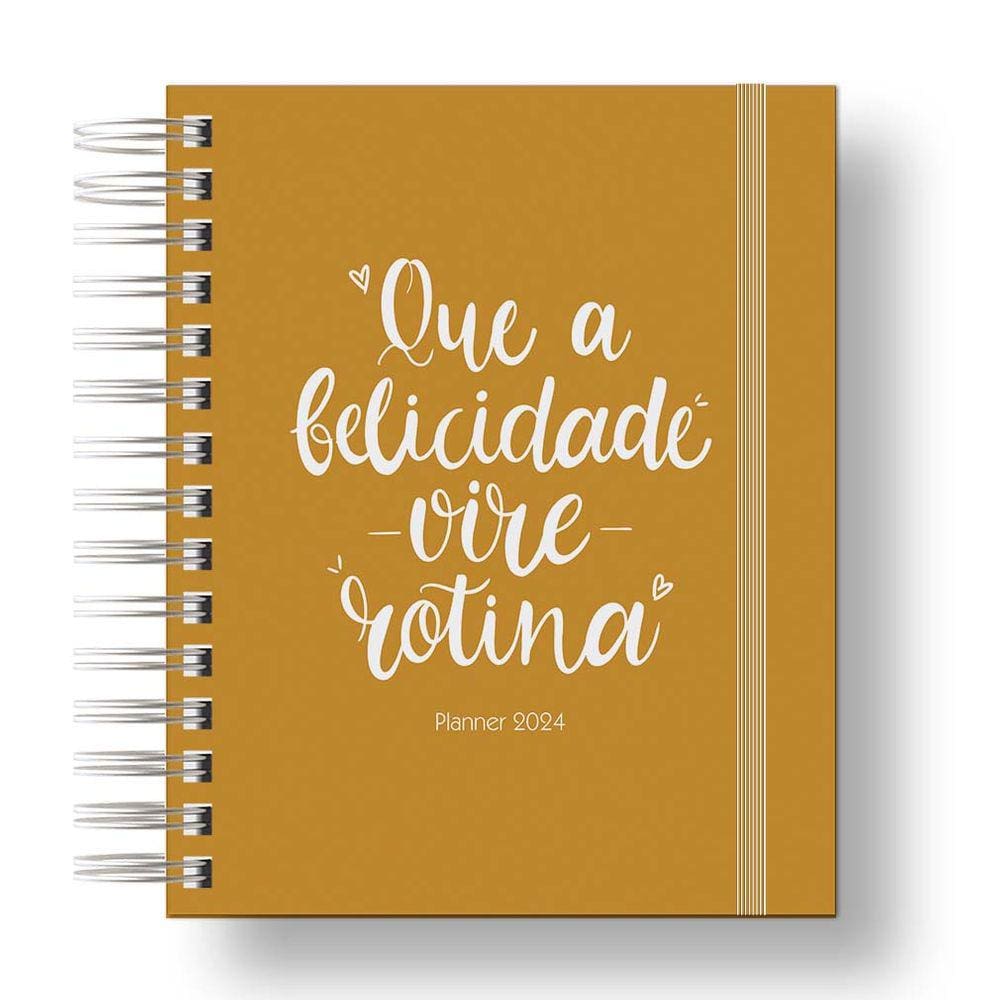 Planner 2024 Coleção Flores e Frases/Organizador anual 210Paginas Capa Dura Bege
