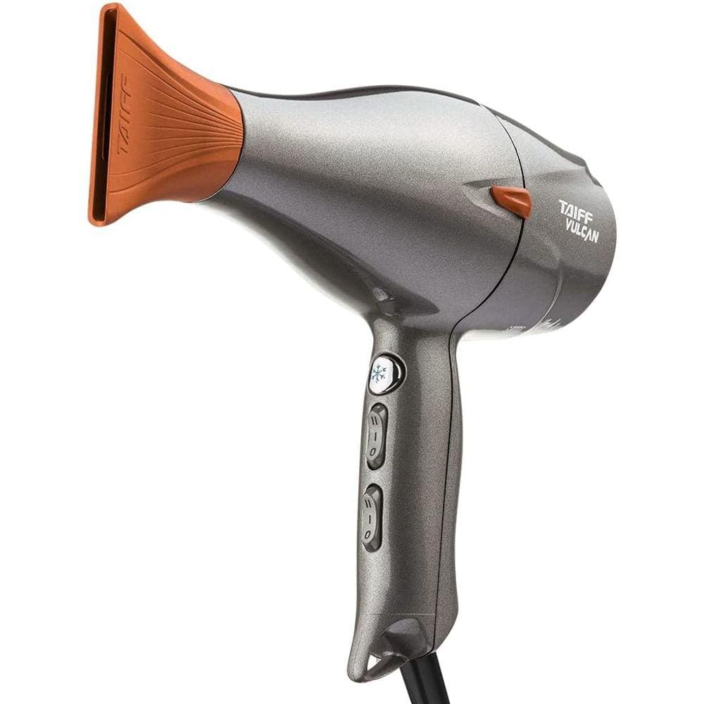 Secador De Cabelo Taiff Vulcan 110V Tourmaline Íon 2500W Tecnologia Cerâmica Motor V12 Cinza/Laranja