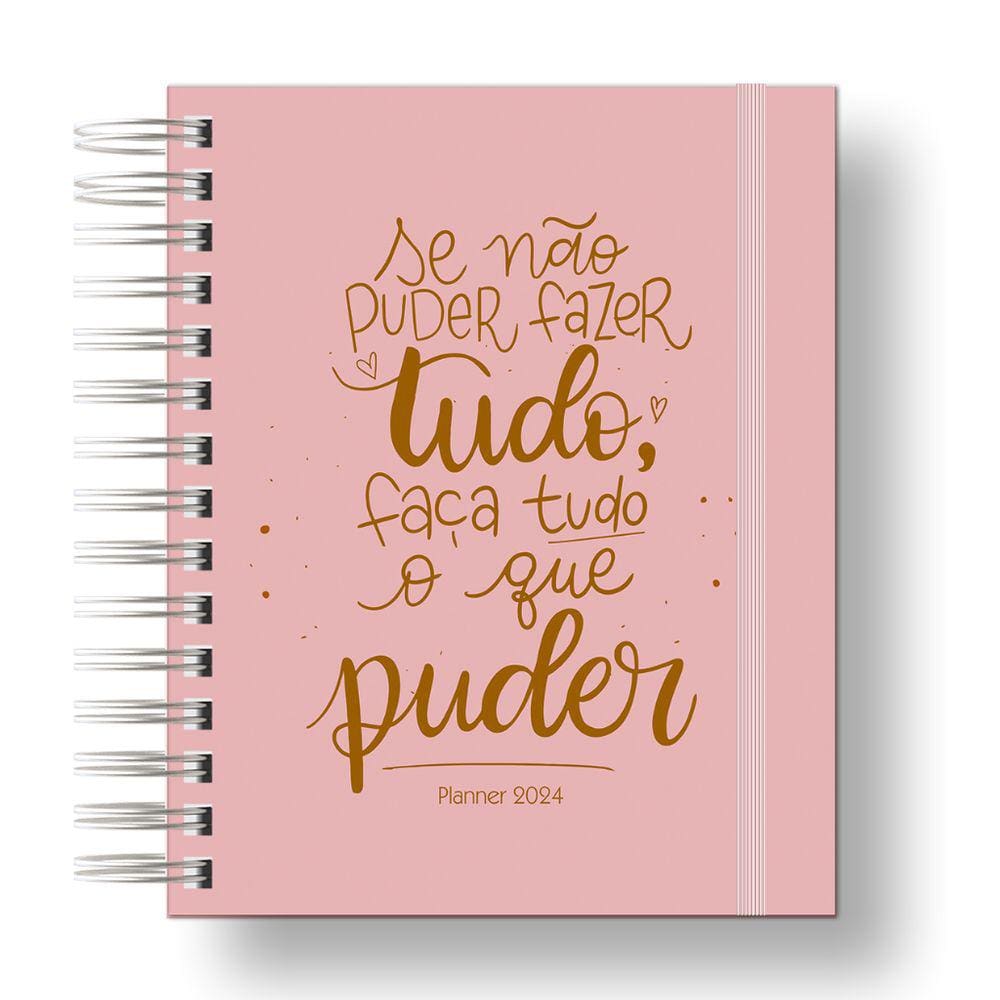 Planner 2024 Coleção Flores e Frases/Organizador anual 210Paginas Capa Dura Faça o que Puder