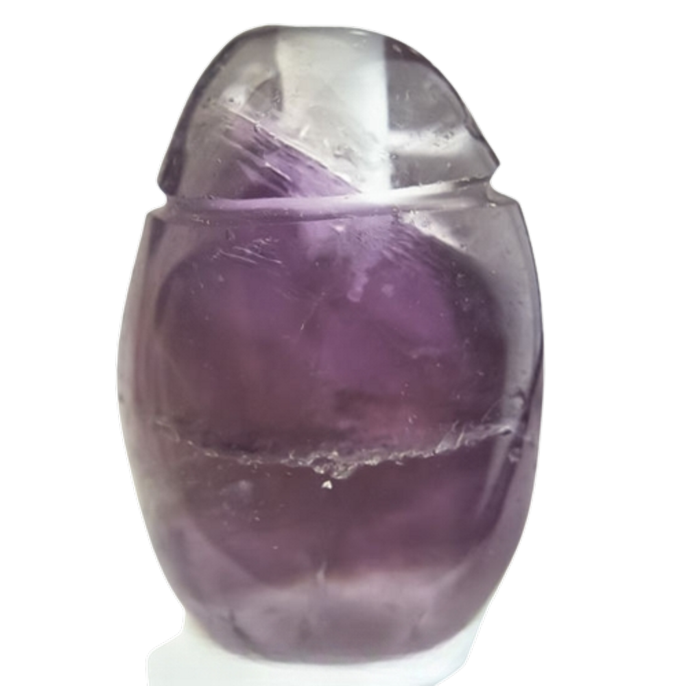 Colar Pedra Rolada Ametista Difusor Aromaterapia Ranhurado