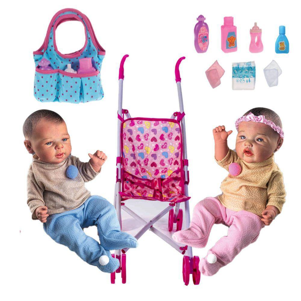 Bonecas bebe reborn menino e menina boneca realista 43cm 32