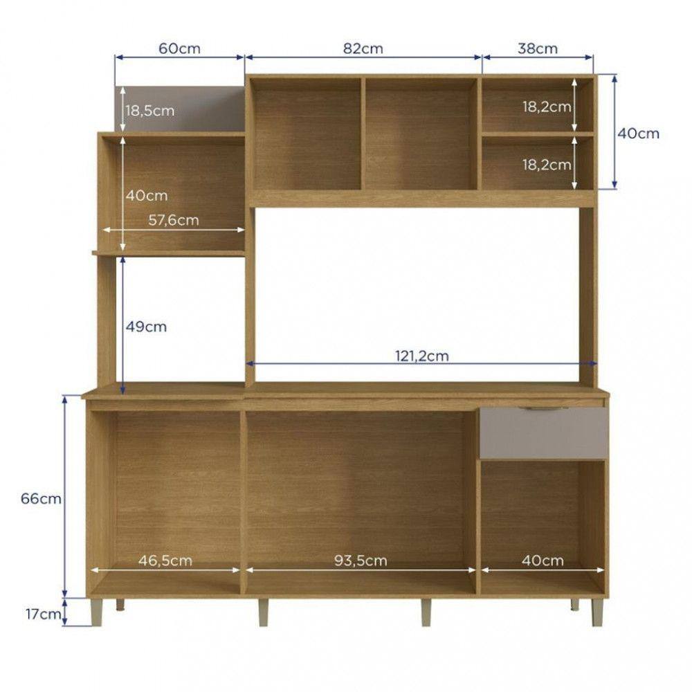 Cozinha Compacta com Tampo 6 Portas 1 Gaveta Dália | Extra