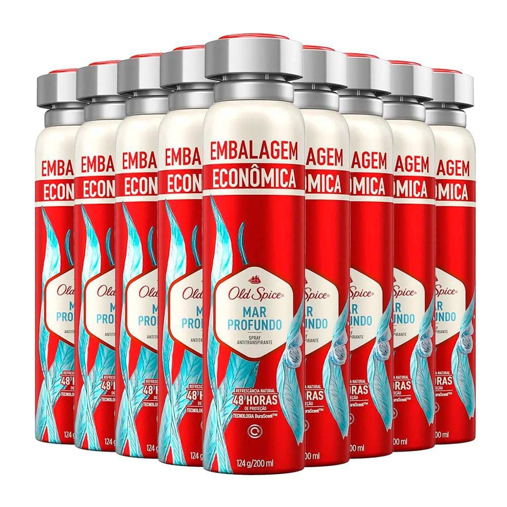Kit Desodorante Aerosol Old Spice Mar Profundo 200ml - 9 unidades