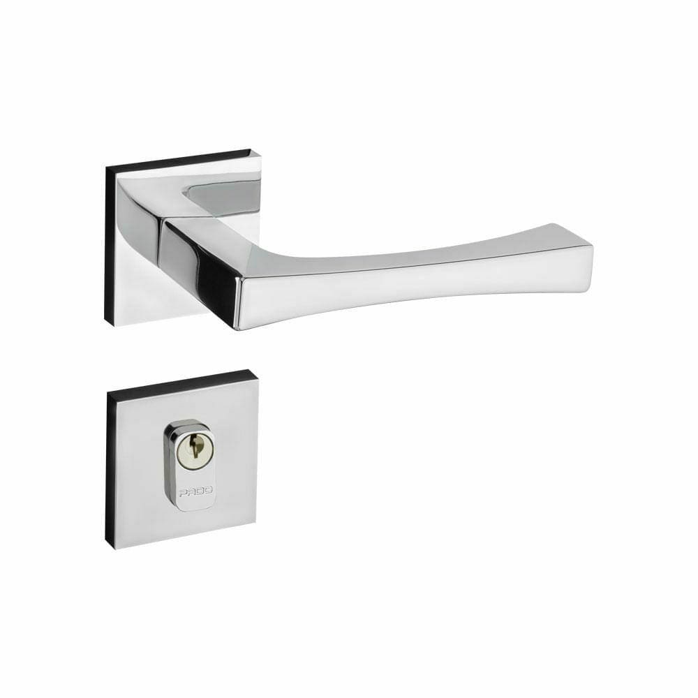 Fechadura Pado Vivaldi Roseta Quadrada Cromada - Externa