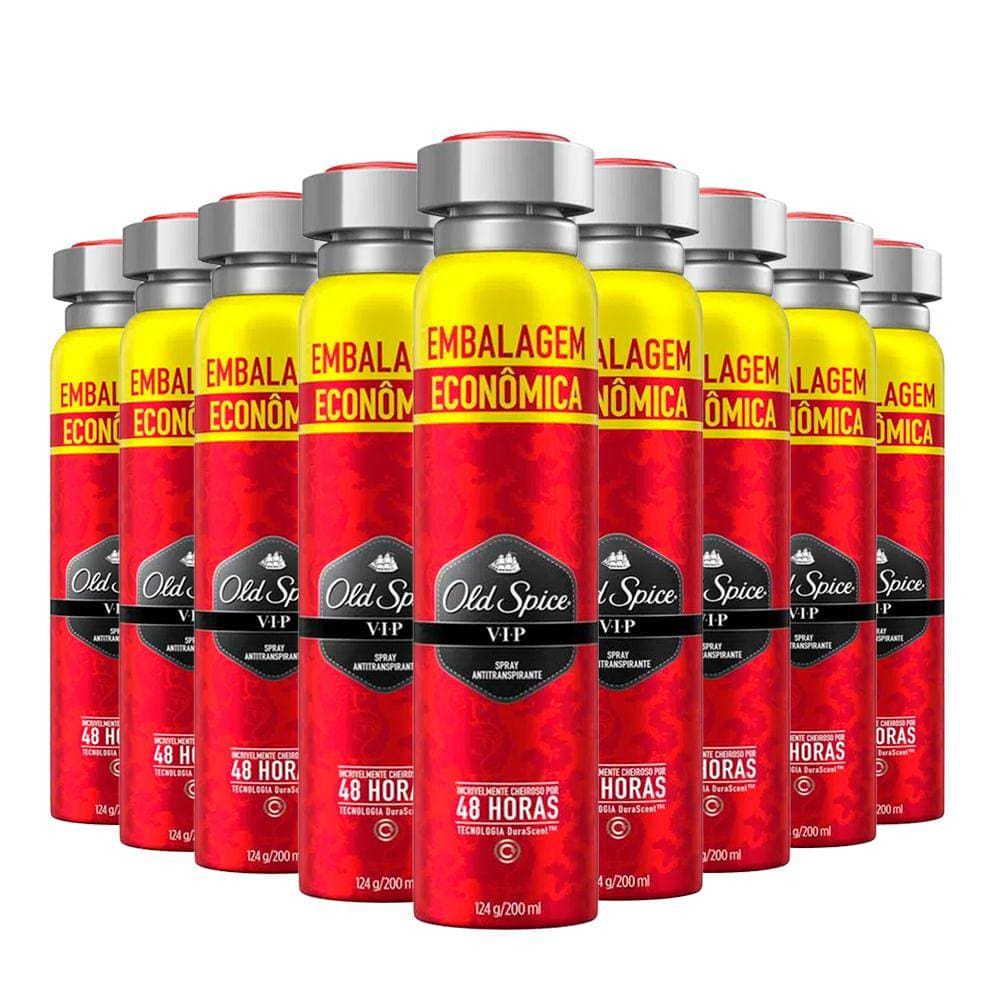 Kit Desodorante Spray Antitranspirante Old Spice Vip 200ml - 9 Unidades