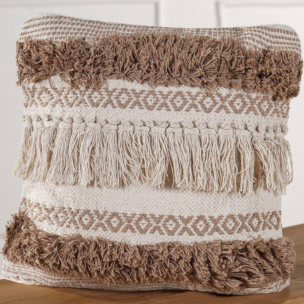 Capa De Almofada Native Decorativa Macramê 45x45cm Tamberma