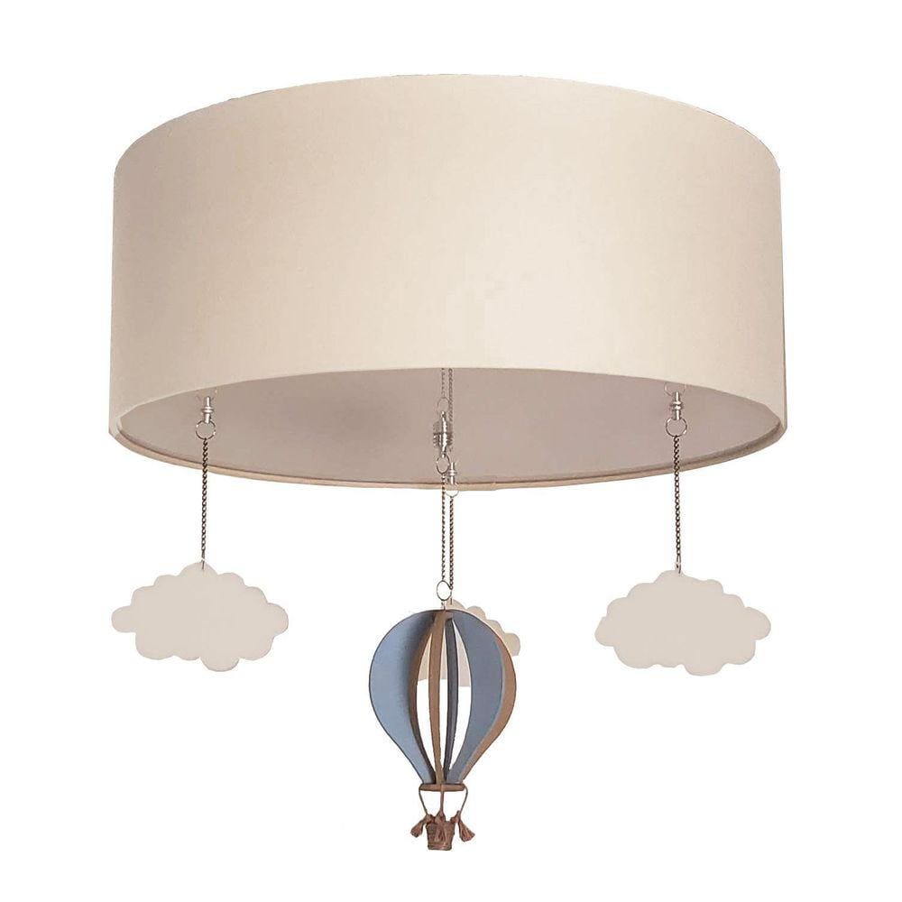 Plafon Balão Cúpula 50x15cm Branco - Luminária em Tecido