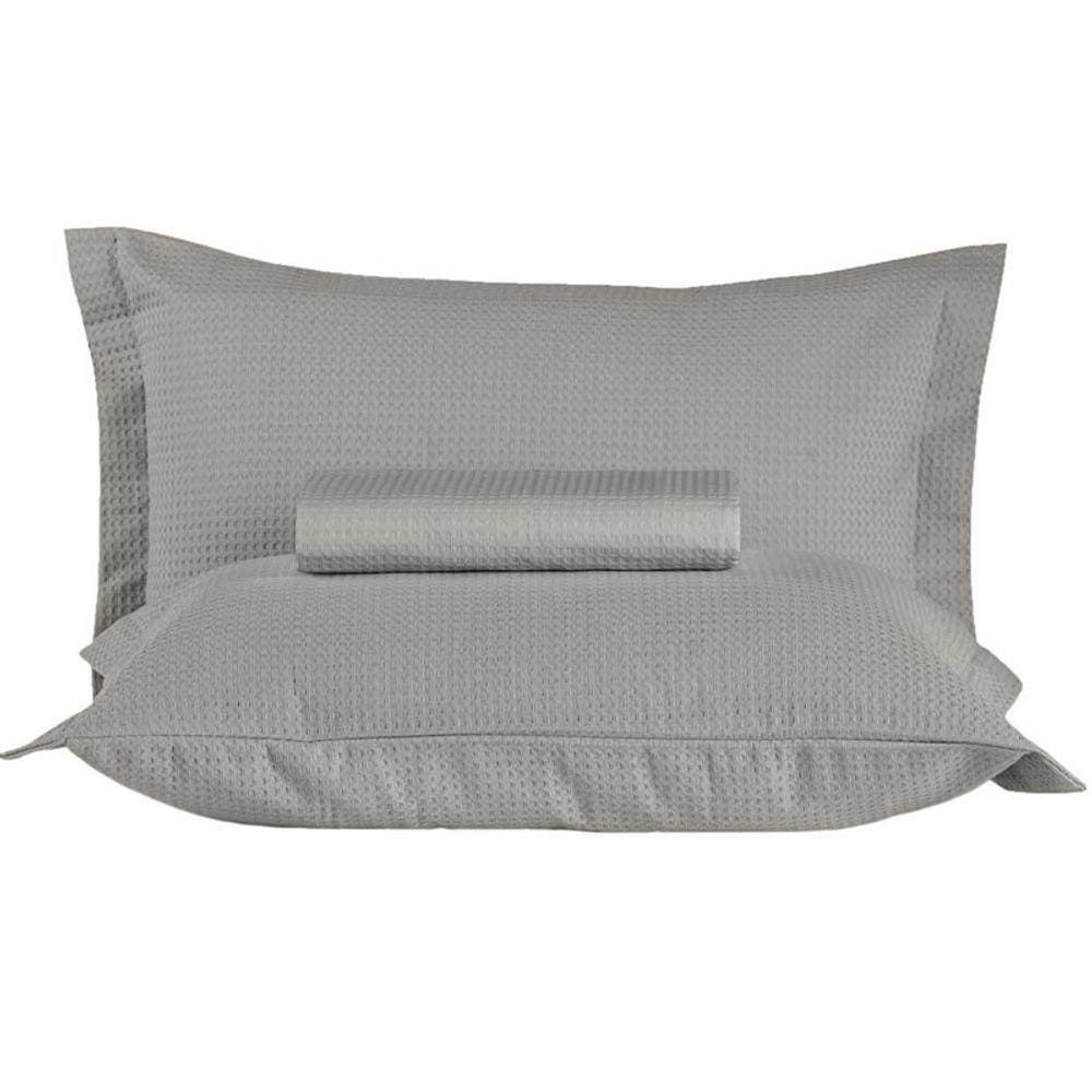 Kit Colcha Casal 100% Algodão Piquet Gênova Teka 3 Peças