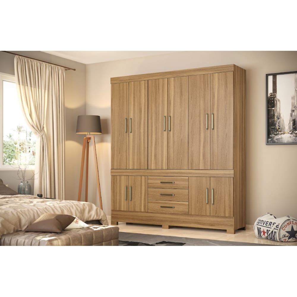 Guarda Roupa Casal 10 Portas New Murano 83530 Amêndola Touch Demóbile - LBMSHOP