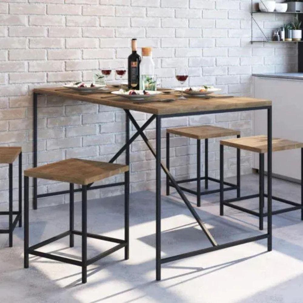 Mesa De Jantar 136Cm Steel Quadra